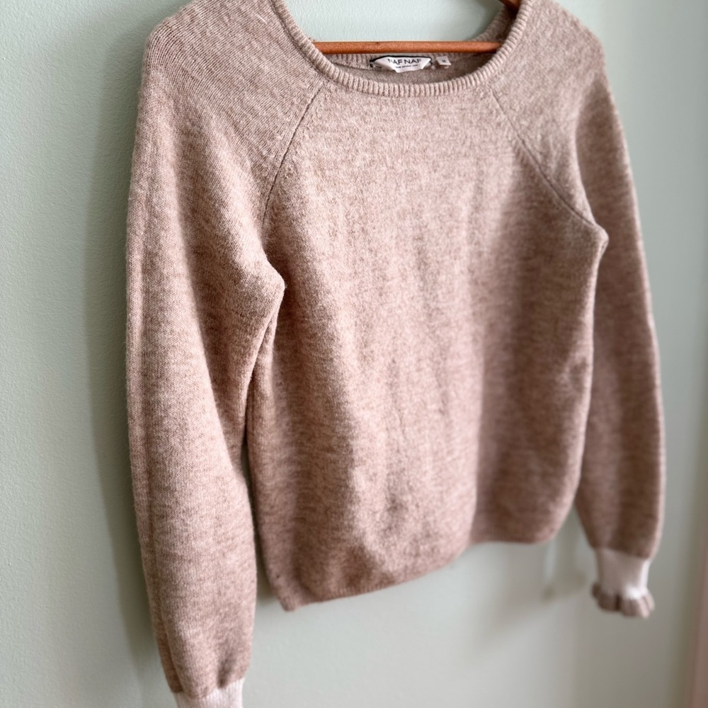 NAF NAF Women's Sweater in Soft Tan - Picture 6 of 8